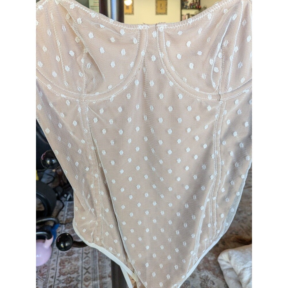 White Fox Boutique No Looking Back Bodysuit White Mesh Point D'Espirit XL - Picture 7 of 10